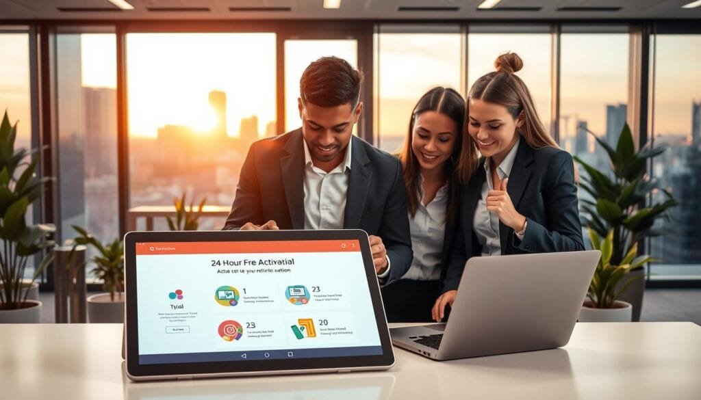 24-hour complimentary trial activation process